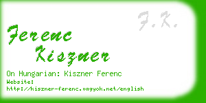 ferenc kiszner business card